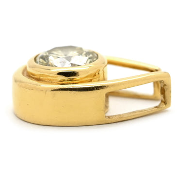 ノンブランド NON BRAND ダイヤ 0.25ct イエローゴールド K18YG ダイヤモンド ペンダントトップ ペンダントヘッド Au750 18K 1P 1石 1粒 U字デザイン