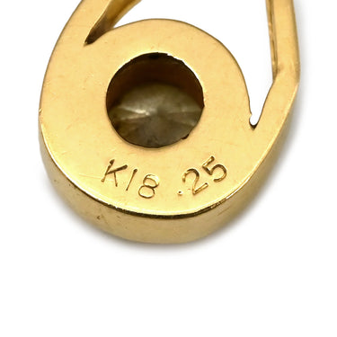 ノンブランド NON BRAND ダイヤ 0.25ct イエローゴールド K18YG ダイヤモンド ペンダントトップ ペンダントヘッド Au750 18K 1P 1石 1粒 U字デザイン