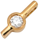 ノンブランド NON BRAND ダイヤ 0.109ct イエローゴールド K18YG ダイヤモンド ペンダントトップ ペンダントヘッド Au750 18K 1P 1石 1粒 バーデザイン