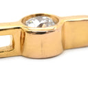 ノンブランド NON BRAND ダイヤ 0.109ct イエローゴールド K18YG ダイヤモンド ペンダントトップ ペンダントヘッド Au750 18K 1P 1石 1粒 バーデザイン
