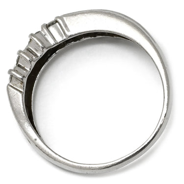ノンブランド NON BRAND ダイヤ 0.50ct プラチナシルバー Pt900 ダイヤモンド リング 指輪 プラチナム Pt900 7P 7石 7粒 ウェーブ 一文字デザイン ラインストーン エンゲージ ブライダル 12号