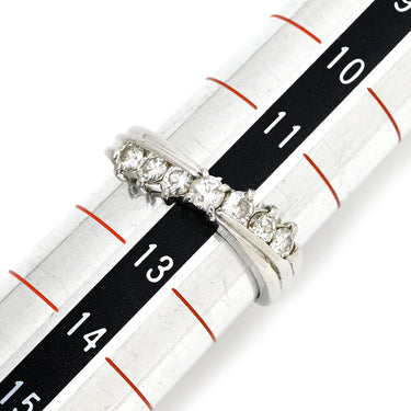 ノンブランド NON BRAND ダイヤ 0.50ct プラチナシルバー Pt900 ダイヤモンド リング 指輪 プラチナム Pt900 7P 7石 7粒 ウェーブ 一文字デザイン ラインストーン エンゲージ ブライダル 12号