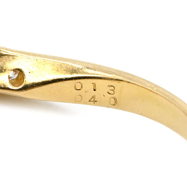 ノンブランド NON BRAND ダイヤ リング イエローゴールド×シルバー K18YG ダイヤモンド リング 指輪 Au750 18K 18金 YG V字デザイン バゲットカット 7号