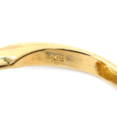 ノンブランド NON BRAND ダイヤ リング イエローゴールド×シルバー K18YG ダイヤモンド リング 指輪 Au750 18K 18金 YG V字デザイン バゲットカット 7号