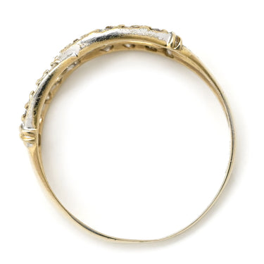 ノンブランド NON BRAND パヴェダイヤ 0.30ct リング ホワイトゴールド K18WG ダイヤモンド リング 指輪 K18WG Au750 18K 18金 クロステープ ノットデザイン 12号