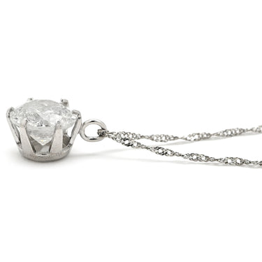 ノンブランド NON BRAND 一粒 ダイヤペンダント 1.0ct プラチナシルバー ダイヤモンド Pt999 Pt850（チェーン） ネックレス Pt999 1ct ダイヤ 一粒石 ラウンドブリリアントカット