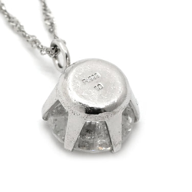 ノンブランド NON BRAND 一粒 ダイヤペンダント 1.0ct プラチナシルバー ダイヤモンド Pt999 Pt850（チェーン） ネックレス Pt999 1ct ダイヤ 一粒石 ラウンドブリリアントカット