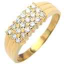 ノンブランド NON BRAND ダイヤモンド 0.32ct イエローゴールド K18YG ダイヤモンド リング 指輪 K18 Au750 YG パヴェダイヤ 一文字 13号