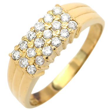 ノンブランド NON BRAND ダイヤモンド 0.32ct イエローゴールド K18YG ダイヤモンド リング 指輪 K18 Au750 YG パヴェダイヤ 一文字 13号