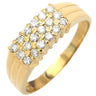 ノンブランド NON BRAND ダイヤモンド 0.32ct イエローゴールド K18YG ダイヤモンド リング 指輪 K18 Au750 YG パヴェダイヤ 一文字 13号