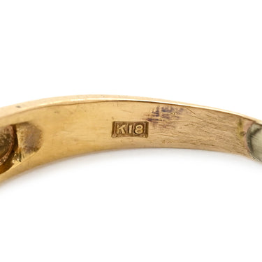 ノンブランド NON BRAND ダイヤモンド 0.32ct イエローゴールド K18YG ダイヤモンド リング 指輪 K18 Au750 YG パヴェダイヤ 一文字 13号
