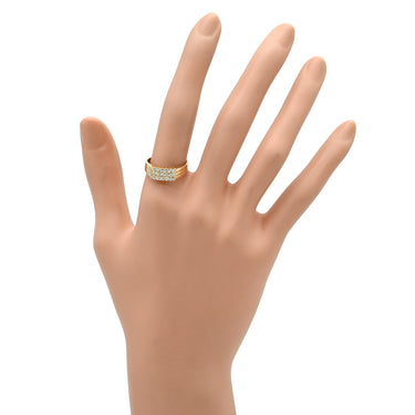 ノンブランド NON BRAND ダイヤモンド 0.32ct イエローゴールド K18YG ダイヤモンド リング 指輪 K18 Au750 YG パヴェダイヤ 一文字 13号