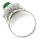 ノンブランド NON BRAND ヒスイ 2.46ct ダイヤモンド プラチナシルバー Pt900 ヒスイ ダイヤモンド リング 指輪 緑 グリーン 翡翠 ひすい ジェダイト プラチナ900 14号