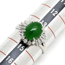 ノンブランド NON BRAND ヒスイ 2.46ct ダイヤモンド プラチナシルバー Pt900 ヒスイ ダイヤモンド リング 指輪 緑 グリーン 翡翠 ひすい ジェダイト プラチナ900 14号