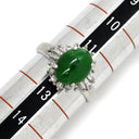 ノンブランド NON BRAND ヒスイ 0.157ct ダイヤモンド プラチナシルバー Pt900 ヒスイ ダイヤモンド リング 指輪 緑 グリーン 翡翠 ひすい ジェダイト プラチナ900 12号