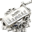 ノンブランド NON BRAND ブルーサファイア ダイヤモンド ブルー×プラチナシルバー Pt850 サファイア ダイヤモンド ネックレス 青 Pt850 プラチナ ヘイローデザイン オーバル パヴェ ベネチアンチェーン