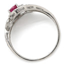 ノンブランド NON BRAND ルビー ダイヤモンド ホワイトゴールド ルビー ダイヤモンド K18WG(金種確認済み) リング 指輪 レッド 赤 1石 オーバルカット 15号