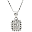 ノンブランド NON BRAND ダイヤ 0.61ct ペンダント プラチナシルバー×ホワイトゴールド ダイヤモンド Pt900 K18WG(チェーン) ネックレス Pt 18KWG スクエア プリンセスカット メレダイヤ