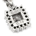 ノンブランド NON BRAND ダイヤ 0.61ct ペンダント プラチナシルバー×ホワイトゴールド ダイヤモンド Pt900 K18WG(チェーン) ネックレス Pt 18KWG スクエア プリンセスカット メレダイヤ