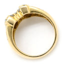 ノンブランド NON BRAND ダイヤ 0.93ct イエローゴールド K18YG ダイヤモンド リング 指輪 Au750 18K 18金 メレダイヤ パヴェ バゲットカット リボンモチーフ 11号