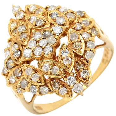 ノンブランド NON BRAND ダイヤ 0.648ct デザインリング イエローゴールド K18YG ダイヤモンド リング 指輪 18K Au750 YG パヴェ 12号