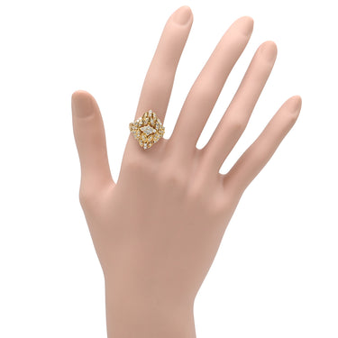 ノンブランド NON BRAND ダイヤ 0.648ct デザインリング イエローゴールド K18YG ダイヤモンド リング 指輪 18K Au750 YG パヴェ 12号