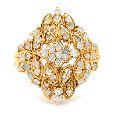 ノンブランド NON BRAND ダイヤ 0.648ct デザインリング イエローゴールド K18YG ダイヤモンド リング 指輪 18K Au750 YG パヴェ 12号