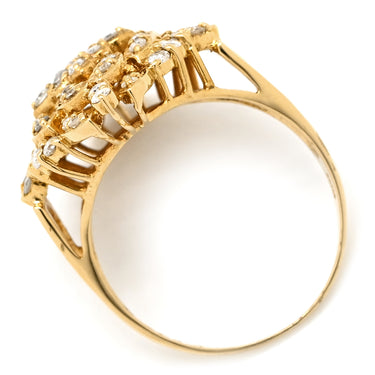 ノンブランド NON BRAND ダイヤ 0.648ct デザインリング イエローゴールド K18YG ダイヤモンド リング 指輪 18K Au750 YG パヴェ 12号