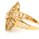 ノンブランド NON BRAND ダイヤ 0.648ct デザインリング イエローゴールド K18YG ダイヤモンド リング 指輪 18K Au750 YG パヴェ 12号