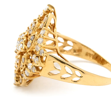 ノンブランド NON BRAND ダイヤ 0.648ct デザインリング イエローゴールド K18YG ダイヤモンド リング 指輪 18K Au750 YG パヴェ 12号