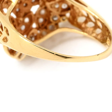 ノンブランド NON BRAND ダイヤ 0.648ct デザインリング イエローゴールド K18YG ダイヤモンド リング 指輪 18K Au750 YG パヴェ 12号
