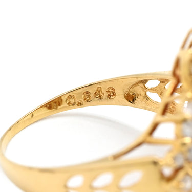 ノンブランド NON BRAND ダイヤ 0.648ct デザインリング イエローゴールド K18YG ダイヤモンド リング 指輪 18K Au750 YG パヴェ 12号