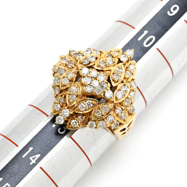 ノンブランド NON BRAND ダイヤ 0.648ct デザインリング イエローゴールド K18YG ダイヤモンド リング 指輪 18K Au750 YG パヴェ 12号
