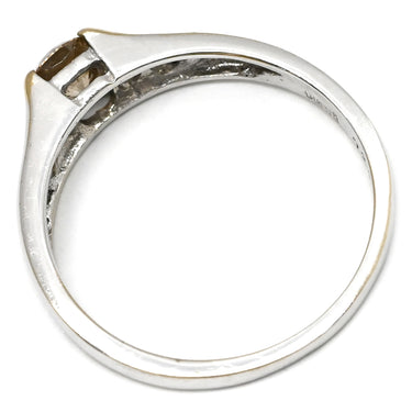 ノンブランド NON BRAND SI1 ダイヤ 0.380ct ホワイトゴールド K18WG ダイヤモンド リング 指輪 K18WG Au750 18K 18金 ファンシーブラウン テーパーカット 13.5号