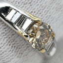 ノンブランド NON BRAND SI1 ダイヤ 0.380ct ホワイトゴールド K18WG ダイヤモンド リング 指輪 K18WG Au750 18K 18金 ファンシーブラウン テーパーカット 13.5号