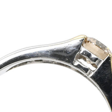 ノンブランド NON BRAND SI1 ダイヤ 0.380ct ホワイトゴールド K18WG ダイヤモンド リング 指輪 K18WG Au750 18K 18金 ファンシーブラウン テーパーカット 13.5号