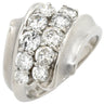 ノンブランド NON BRAND ダイヤ 1.20ct プラチナシルバー Pt850 ダイヤモンド リング 指輪 Pt850 プラチナ パヴェ メレダイヤ 4列 4連 ウェーブ 11号