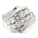 ノンブランド NON BRAND ダイヤ 1.20ct プラチナシルバー Pt850 ダイヤモンド リング 指輪 Pt850 プラチナ パヴェ メレダイヤ 4列 4連 ウェーブ 11号