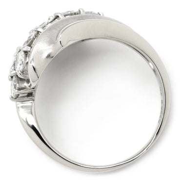 ノンブランド NON BRAND ダイヤ 1.20ct プラチナシルバー Pt850 ダイヤモンド リング 指輪 Pt850 プラチナ パヴェ メレダイヤ 4列 4連 ウェーブ 11号