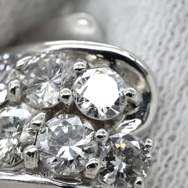 ノンブランド NON BRAND ダイヤ 1.20ct プラチナシルバー Pt850 ダイヤモンド リング 指輪 Pt850 プラチナ パヴェ メレダイヤ 4列 4連 ウェーブ 11号