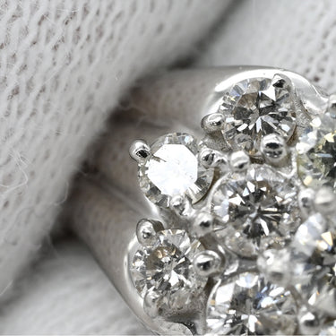 ノンブランド NON BRAND ダイヤモンド 1.0ct プラチナシルバー Pt900 ダイヤモンド リング 指輪 Pt900 パヴェ メレダイヤ 3列 3連 3ライン 幅広 ボリュームリング 13.5号