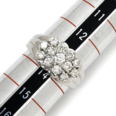 ノンブランド NON BRAND ダイヤモンド 1.0ct プラチナシルバー Pt900 ダイヤモンド リング 指輪 Pt900 パヴェ メレダイヤ 3列 3連 3ライン 幅広 ボリュームリング 13.5号