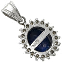 ノンブランド NON BRAND サファイア 2.63ct ダイヤモンド ブルーXプラチナシルバー Pt900 サファイア ダイヤモンド ペンダントトップ 青 オーバルカット プラチナ