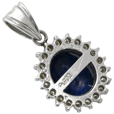 ノンブランド NON BRAND サファイア 2.63ct ダイヤモンド ブルーXプラチナシルバー Pt900 サファイア ダイヤモンド ペンダントトップ 青 オーバルカット プラチナ