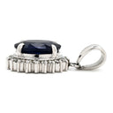 ノンブランド NON BRAND サファイア 2.63ct ダイヤモンド ブルーXプラチナシルバー Pt900 サファイア ダイヤモンド ペンダントトップ 青 オーバルカット プラチナ
