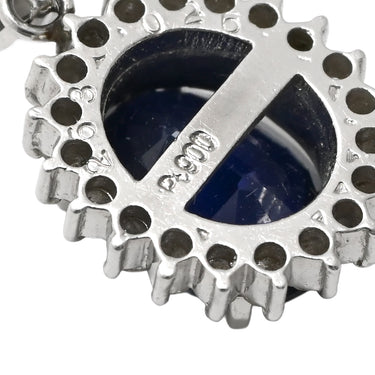 ノンブランド NON BRAND サファイア 2.63ct ダイヤモンド ブルーXプラチナシルバー Pt900 サファイア ダイヤモンド ペンダントトップ 青 オーバルカット プラチナ
