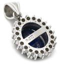 ノンブランド NON BRAND サファイア 2.63ct ダイヤモンド ブルーXプラチナシルバー Pt900 サファイア ダイヤモンド ペンダントトップ 青 オーバルカット プラチナ