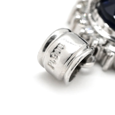 ノンブランド NON BRAND サファイア 2.63ct ダイヤモンド ブルーXプラチナシルバー Pt900 サファイア ダイヤモンド ペンダントトップ 青 オーバルカット プラチナ