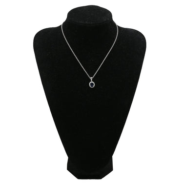 ノンブランド NON BRAND サファイア 2.63ct ダイヤモンド ブルーXプラチナシルバー Pt900 サファイア ダイヤモンド ペンダントトップ 青 オーバルカット プラチナ
