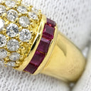 ノンブランド NON BRAND ダイヤモンド 1.50ct ルビー 0.56ct イエローゴールド K18YG ダイヤモンド ルビー リング 指輪 K18 Au750 YG パヴェダイヤ 月甲丸 ドーム 11号